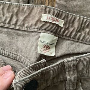 J. Crew Matchstick tan/brown corduroy pants